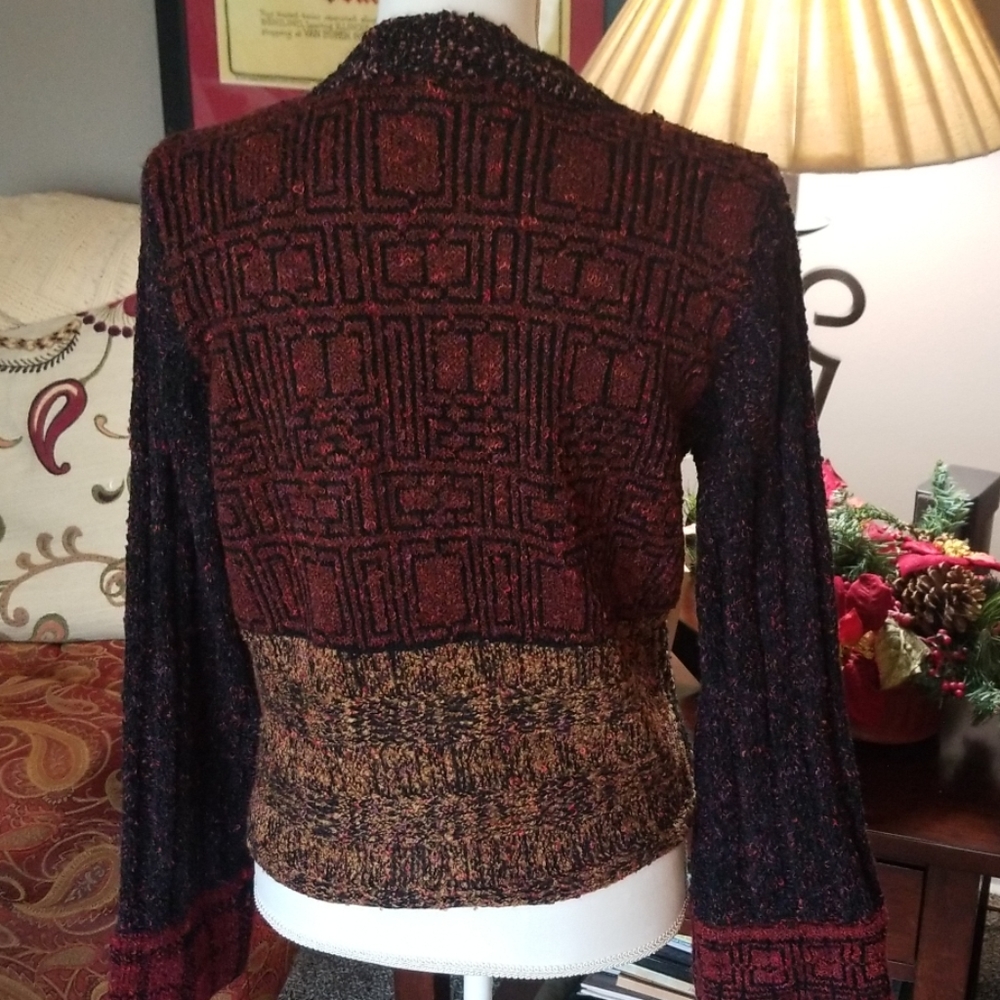 Large button up multi colored sweater - Picture 3 of 4